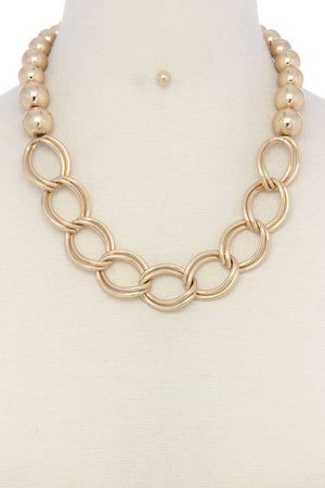 Chunky Ball And Chain Link Short Necklace