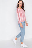 Tie-dye Print High-low Long Sleeve Top