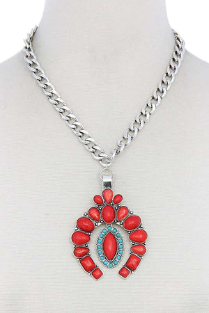 Multi Stone Pendant Necklace