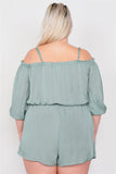 Junior Plus Size Cold Shoulder Keyhole Romper