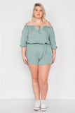 Junior Plus Size Cold Shoulder Keyhole Romper