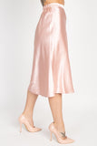 A-line Satin Midi Skirt