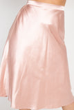 A-line Satin Midi Skirt