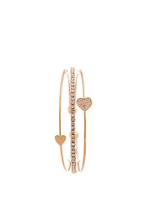 Chic Fashion Triple Layer Heart Bracelet