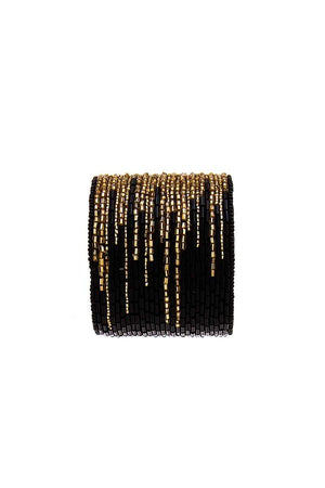 Multi Beaded Thick Bangle Bracelet