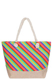 Fashion Rainbow Natural Shopper Bag