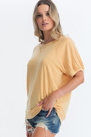 Ribbed Knit Short Sleeve Top