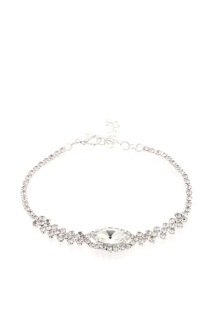 Marquise Shape Crystal Rhinestone Necklace And Bracelet Set