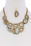 Multi Beaded Fashion Chunky Necklace And Earring Set