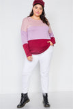 Plus Size Colorblock Soft Knit Top