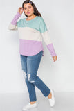 Plus Size Colorblock Soft Knit Top