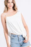 Solid Knit Top Is Fearing A Round Neckline And Side Hi-low