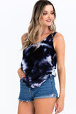 Tie-dye Knit Top Featured In A Scoop Neckline And Sleeveless