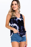 Tie-dye Knit Top Featured In A Scoop Neckline And Sleeveless