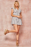 A Striped Woven Romper