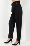 High Waist Paperbag Wide Pants