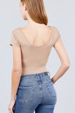 Solid Short Sleeve Scoop Neck Bodysuit