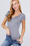 Solid Short Sleeve Scoop Neck Bodysuit