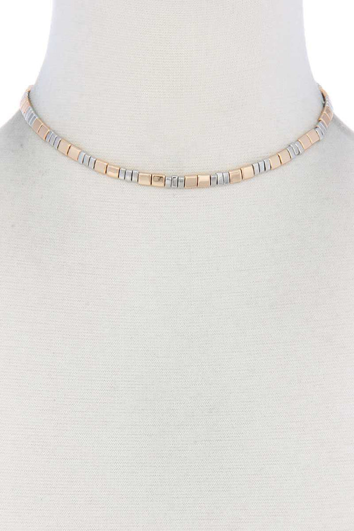 Metal Block Necklace