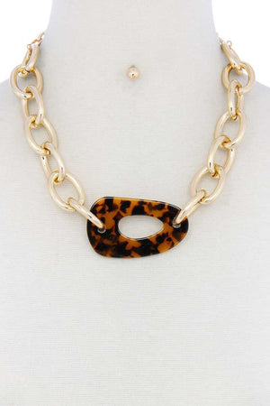 Acetate Oval Necklace