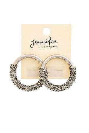 Chain Accent Cute Hoop Earring