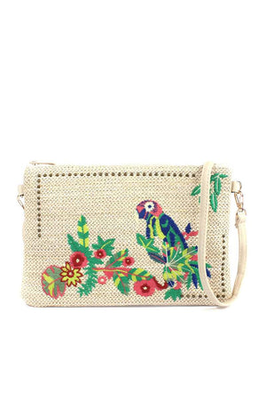 Macaw Embroidered Pouch