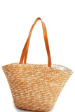 Natural Straw Woven Cactus Shopper Bag