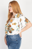 Floral Print Front Warp Bodysuit