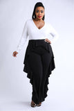 Ruffled Pant Detailed Color Block Jumpsuit