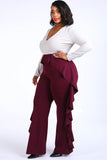 Ruffled Pant Detailed Color Block Jumpsuit