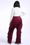 Ruffled Pant Detailed Color Block Jumpsuit