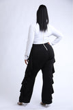 Ruffled Pant Detailed Color Block Jumpsuit