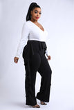 Ruffled Pant Detailed Color Block Jumpsuit