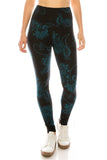 Long Yoga Style Banded Lined Multi Printed Knit Legging With High Waist.