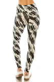 Long Yoga Style Banded Lined Multi Printed Knit Legging With High Waist.