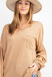 Bubble Slvs Multi Tone Light Hacci Sweater Top