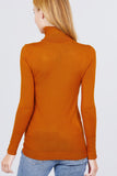 Long Sleeve With Metal Button Detail Turtle Neck Viscose Sweater