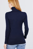 Long Sleeve With Metal Button Detail Turtle Neck Viscose Sweater