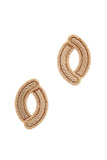 Oval Shape Metal Post Earring