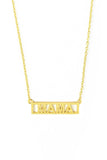 Brass Mini Mama Letter Bar Necklace