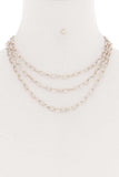 3 Simple Metal Chain Layered Necklace