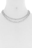 2 Simple Chain Metal Layered Necklace