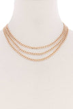 3 Simple Metal Chain Layered Necklace