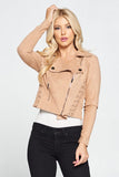 Faux Suede Moto Leather Jacket