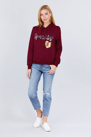 Sparkly Sequins Hoodie Pullover