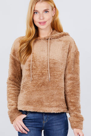 Faux Fur Fluffy Hoodie Top