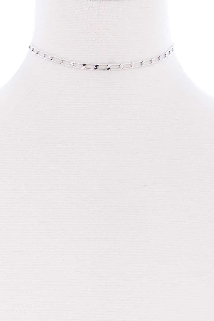 Metal Chain Link Choker Necklace