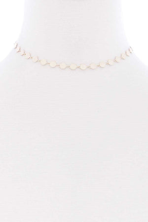 Metal Round Chain Short Necklace