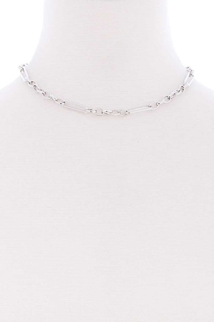 Metal Single Chain Short Necklace