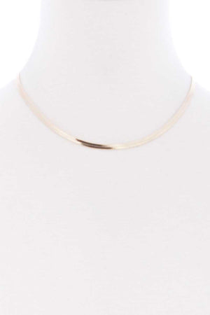 Herringbone Chain Metal Short Necklace